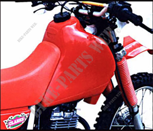Tank, 16 liter fuel Flash Red Honda XR250R 1986 to 90 - RESERVOIR XR250RG+ 16L